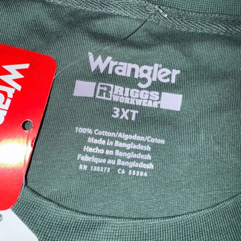 Wrangler Riggs Workwear Mens 3XT Green Long Sleeve Pocket T-Shirt Cotton READ - Picture 7 of 11